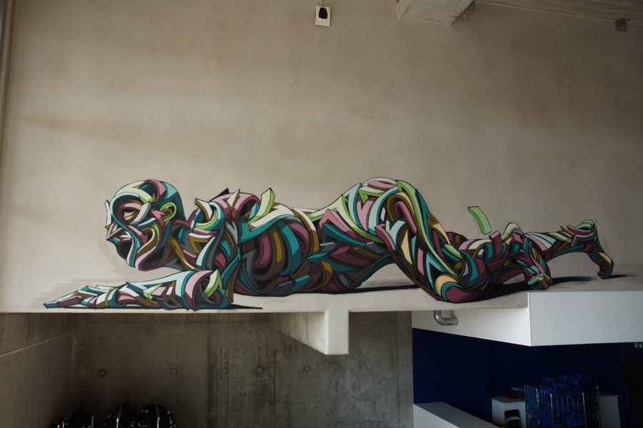 Marchal Mithouard, Shaka. Rat Race. 15.00m x 6.00m. Wall in Groupama Stadium, Lyon, France, 2018.