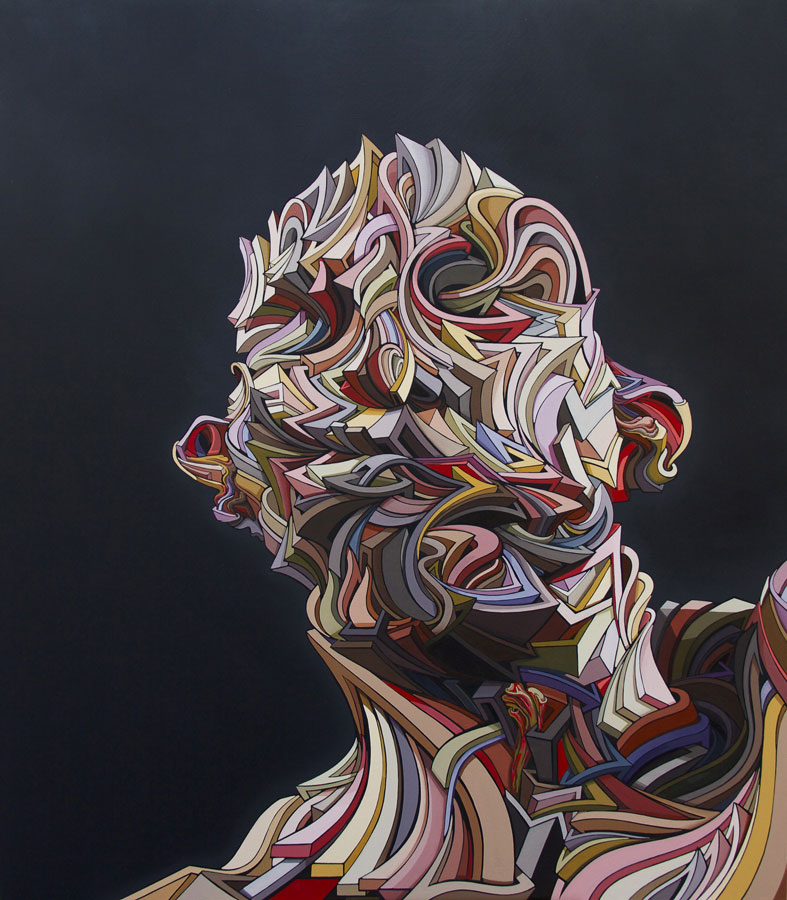 Marchal Mithouard, Shaka. Onde de Choc 1. 170x150 cm, oil on canvas, 2014. Private collection.