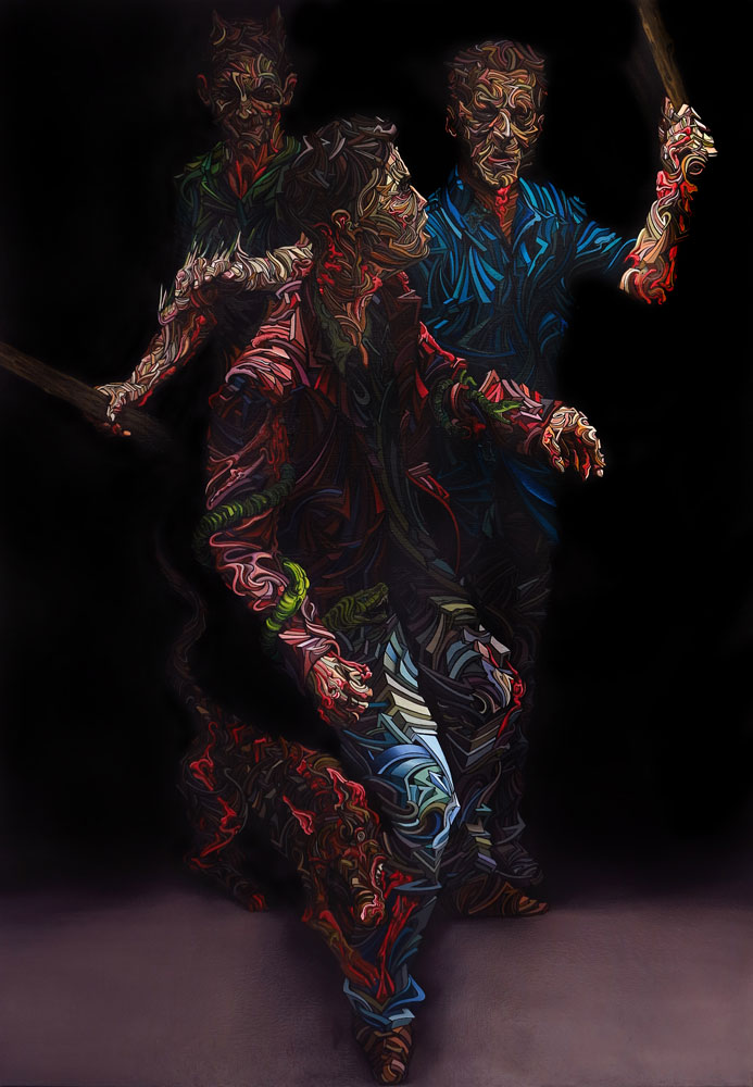 Marchal Mithouard, Shaka. L'Anarchiste de Droite. 1.60m x 1.30m. Oil on canvas. Private Collection.