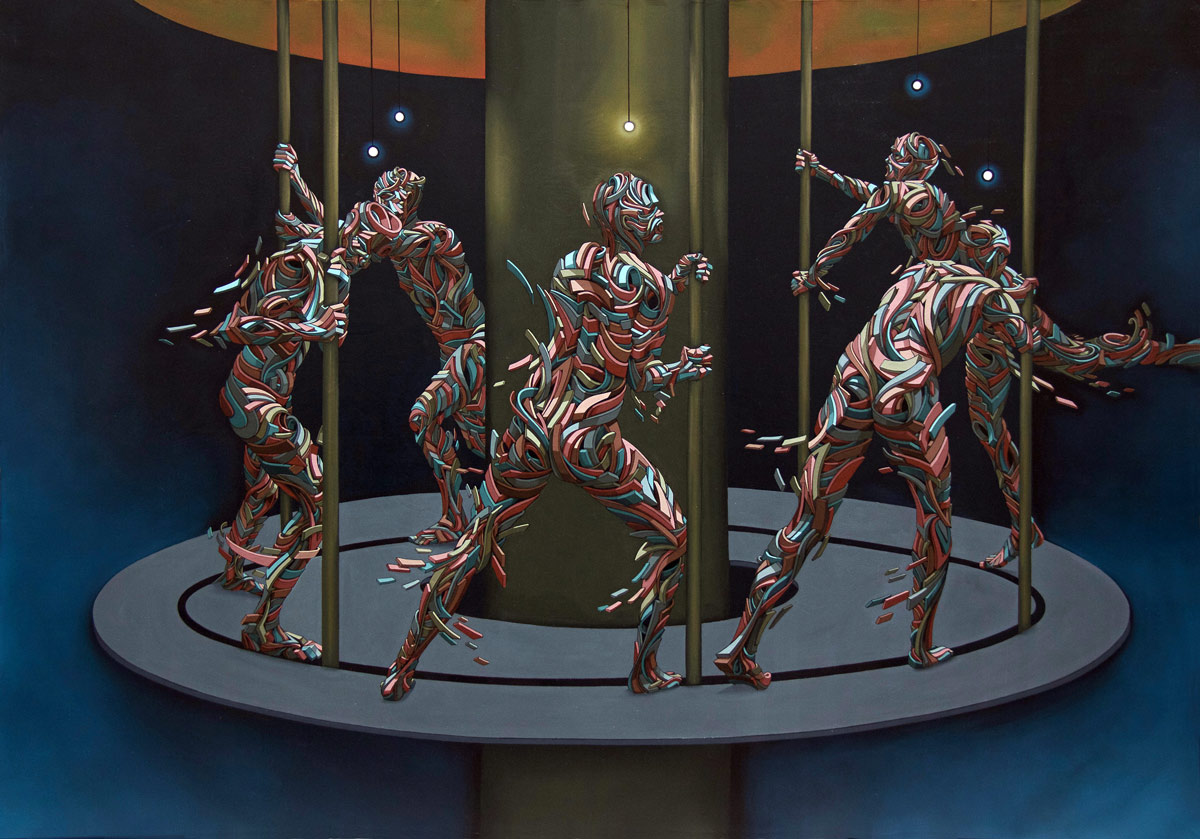 Marchal Mithouard, Shaka. Carrousel. 270X190 cm, oil on canvas, 2017.