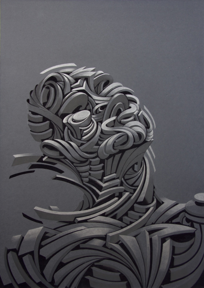 Marchal Mithouard, Shaka. Corps Noirs #6. 70X50cm, pencil and charcoal on paper and wood, 2025.